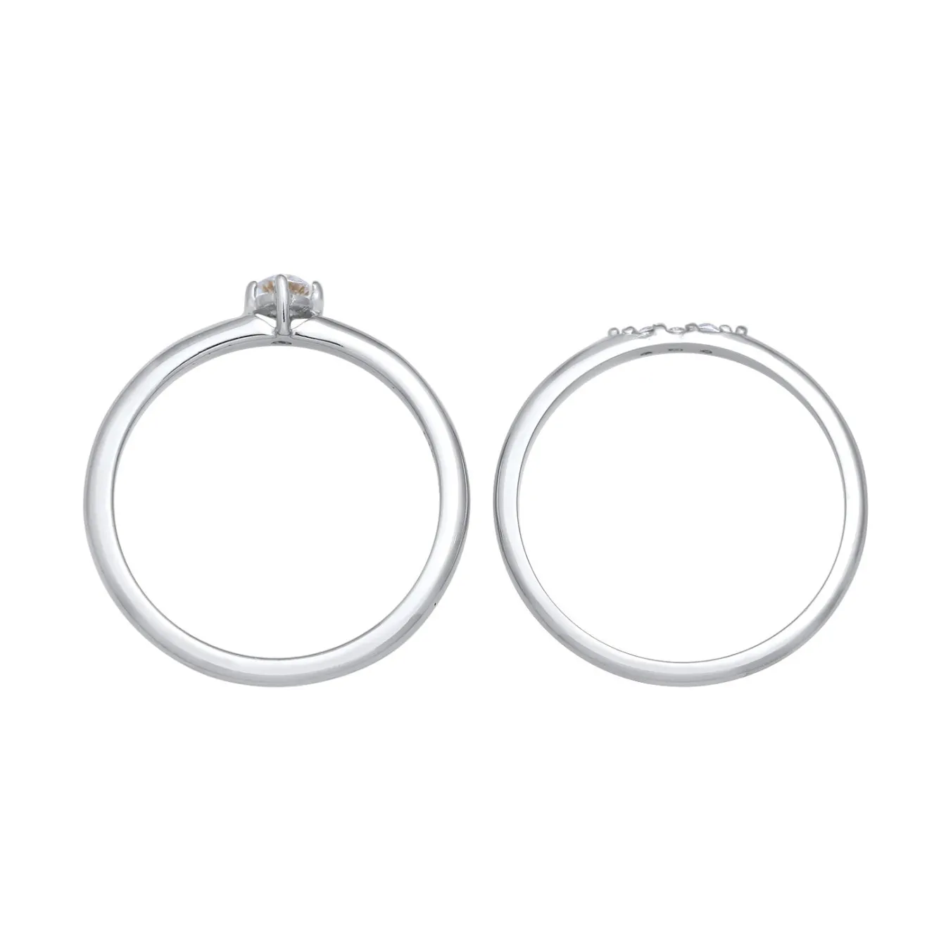 Elli "Ring-Set Basic | Zirkonia (Weiß)< Ringe|Silber