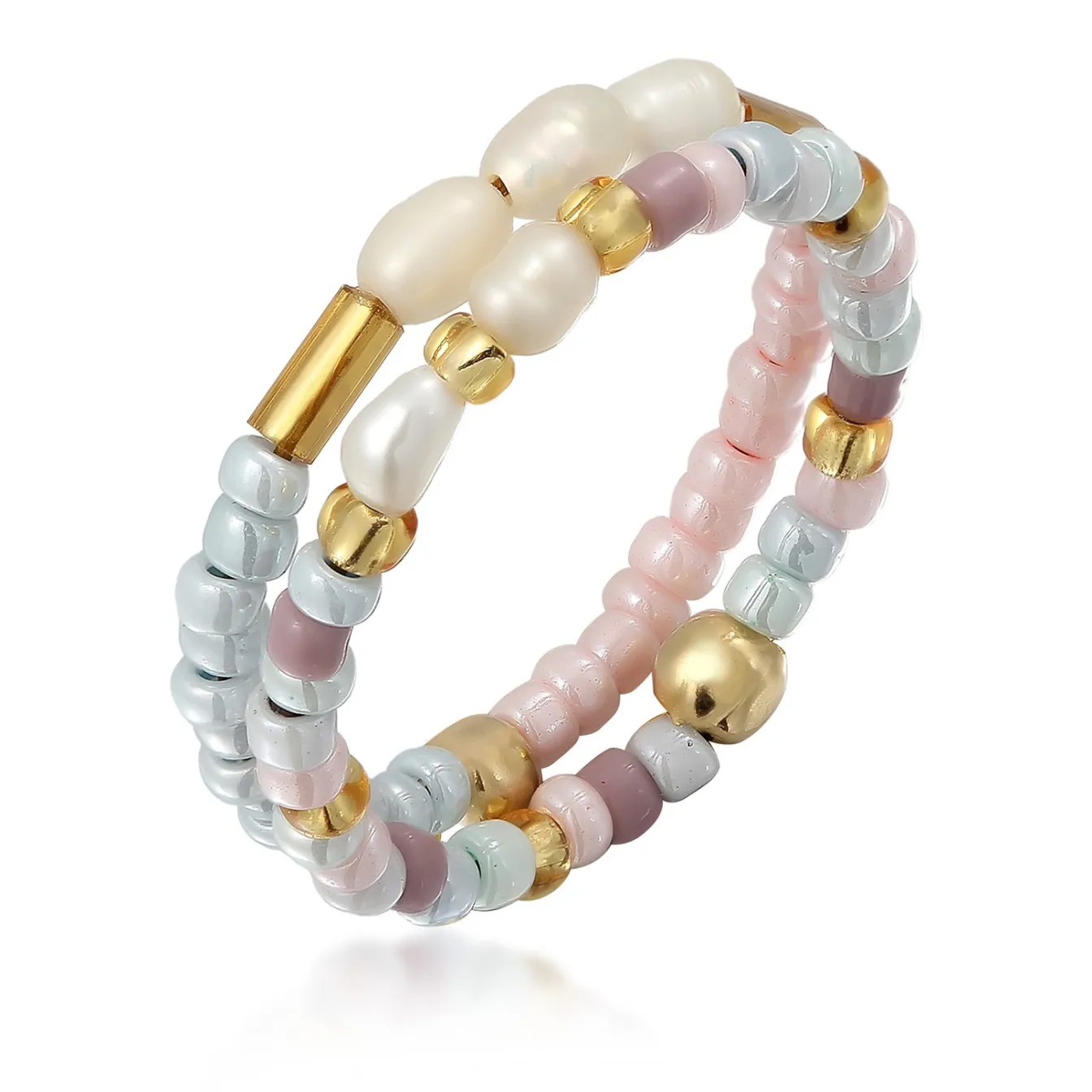 Elli "Ringset Beads | Süßwasserzuchtperlen< Perlen|Ringe