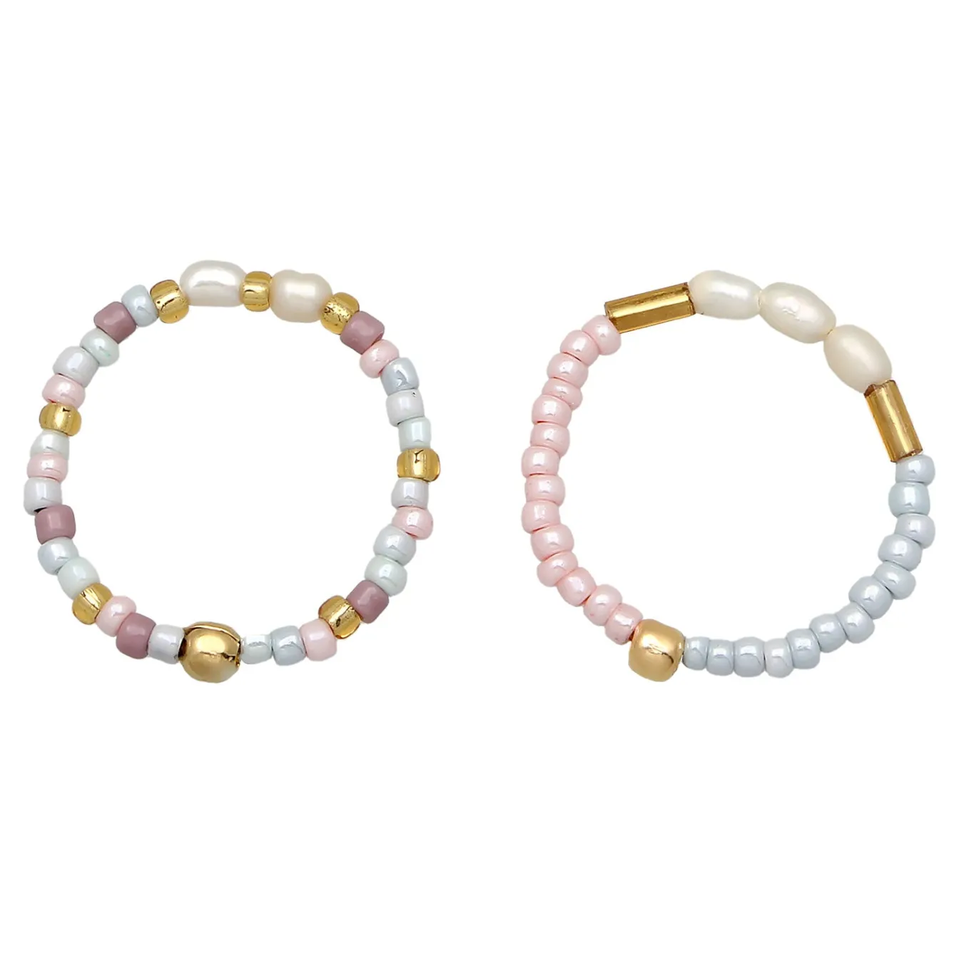 Elli "Ringset Beads | Süßwasserzuchtperlen< Perlen|Ringe
