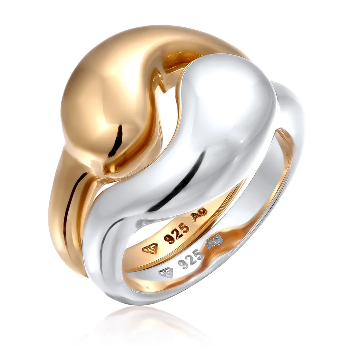 Elli "Ringset Bicolor Ying Yang< Vergoldet|Ringe