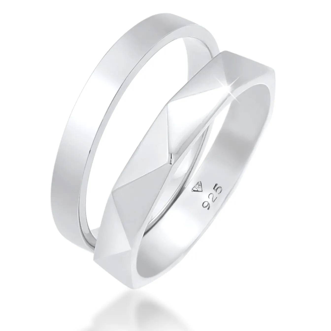 Elli "Ringset Geo< Ringe|Silber