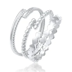 Elli "Ringset Geo< Ringe|Silber