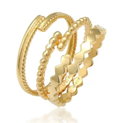 Elli "Ringset Geo< Ringe|Silber
