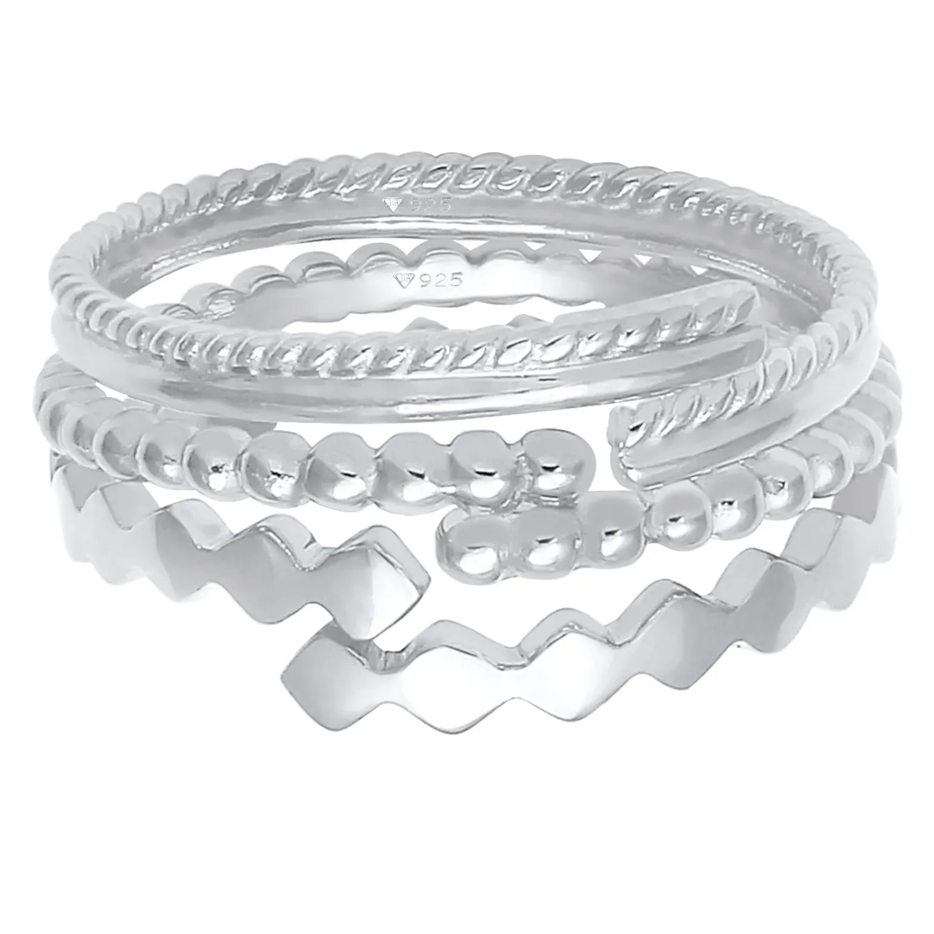 Elli "Ringset Geo< Ringe|Silber