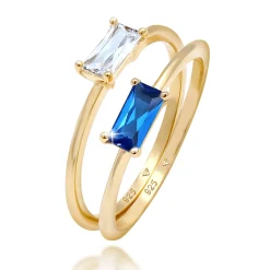 Elli "Ringset Geo | Saphir ( Blau )< Ringe|Vergoldet
