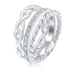 Elli "Ringset Infinity | Kristall (Weiß)< Symbol-schmuck|Herz-schmuck