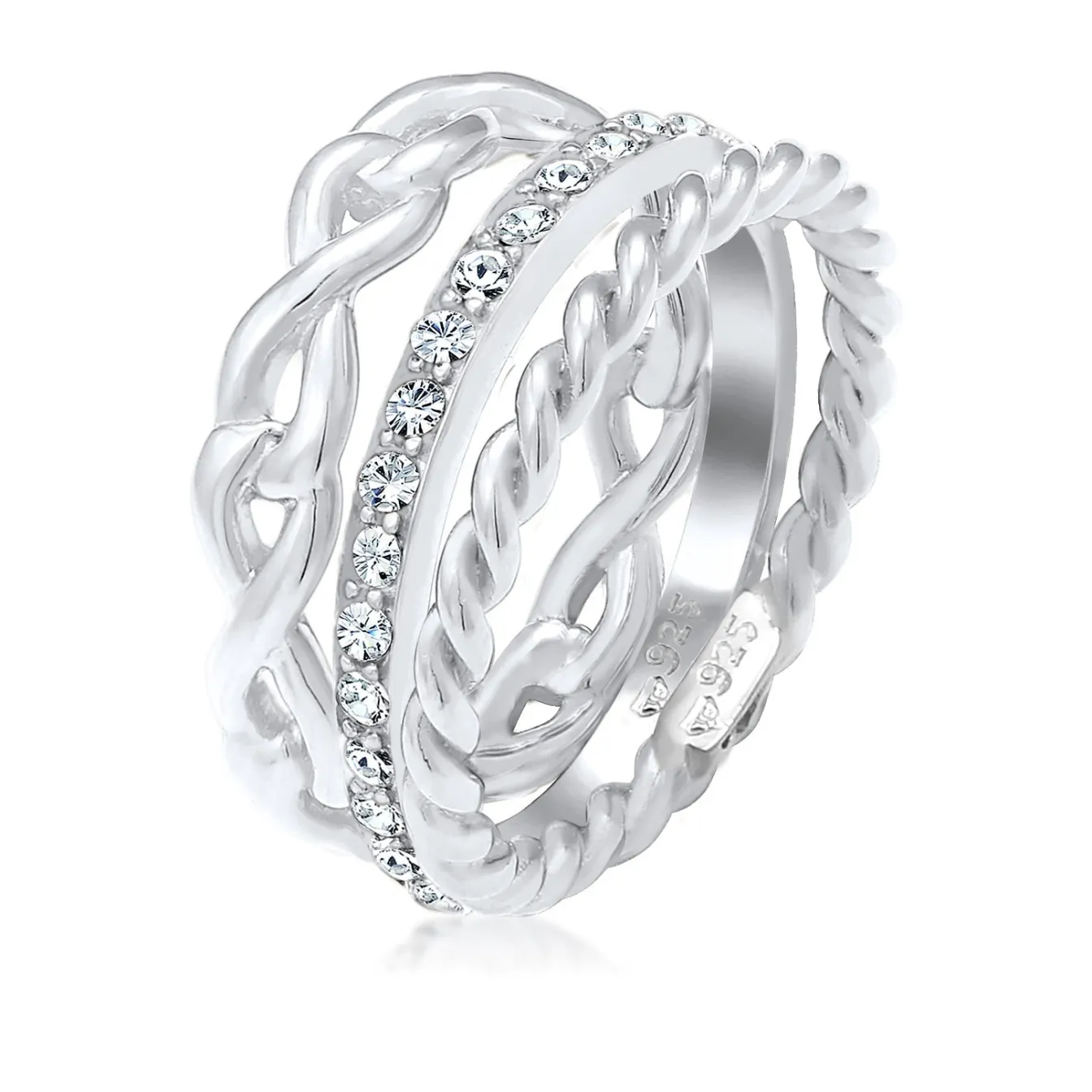 Elli "Ringset Infinity | Kristall (Weiß)< Symbol-schmuck|Herz-schmuck