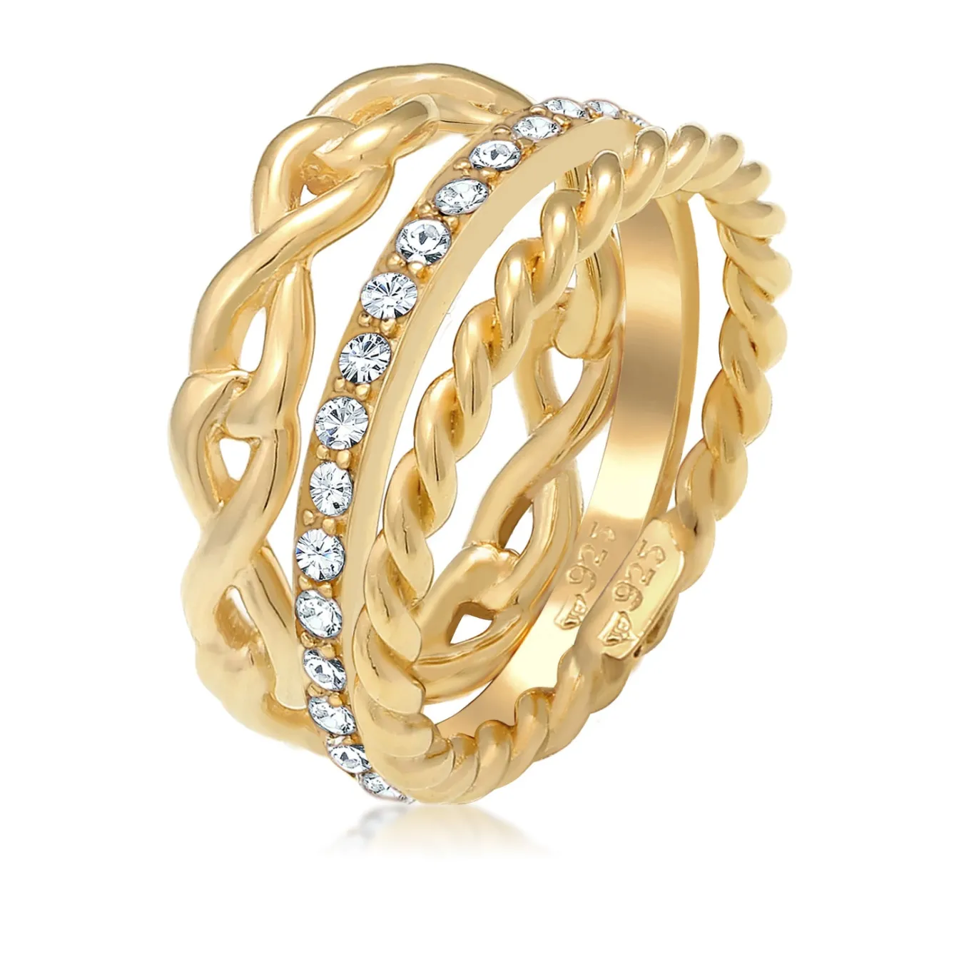 Elli "Ringset Infinity | Kristall (Weiß)< Symbol-schmuck|Herz-schmuck