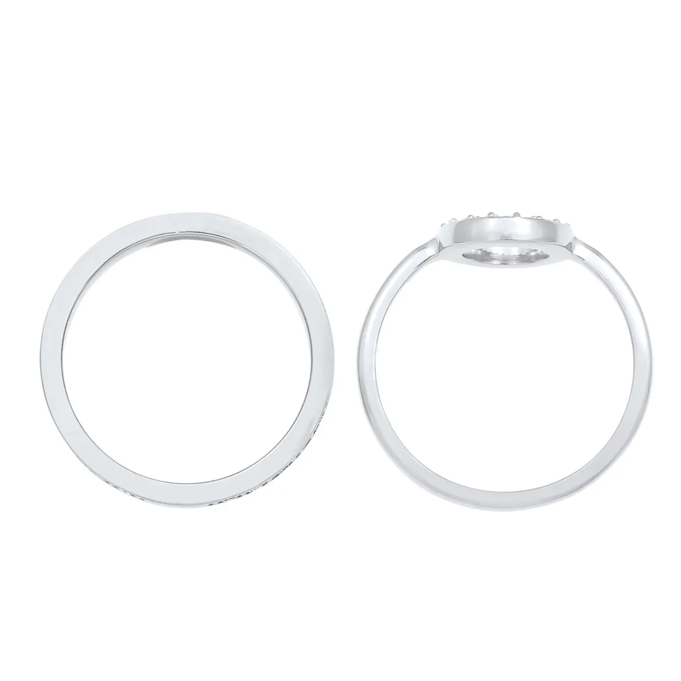 Elli "Ringset Kreis | Kristall (Weiß)< Ringe|Vergoldet