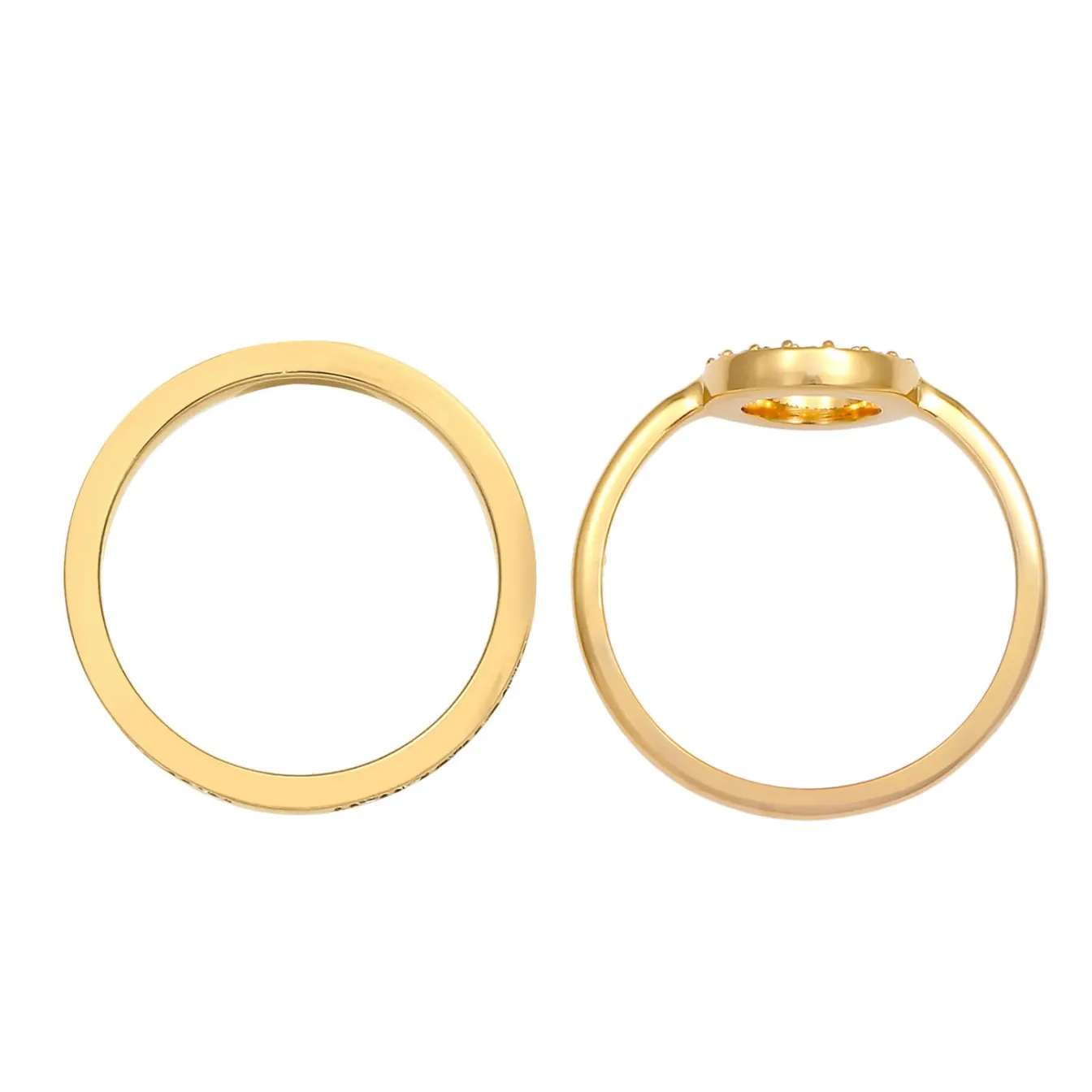 Elli "Ringset Kreis | Kristall (Weiß)< Ringe|Vergoldet