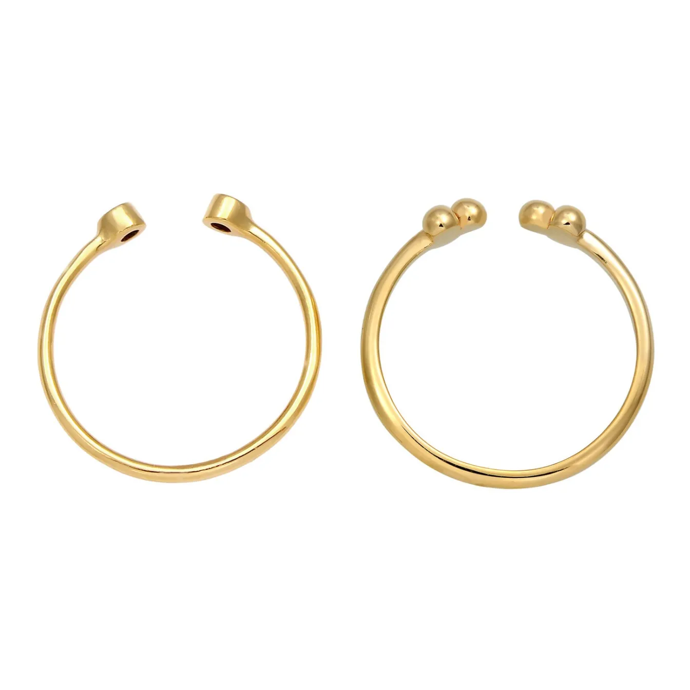 Elli "Ring-Set Kugel Offen | Kristall (Weiß)< Ringe|Silber