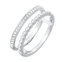 Elli "Ringset Kugeln | Kristalle (Weiß)< Ringe