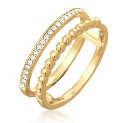Elli "Ringset Kugeln | Kristalle (Weiß)< Ringe