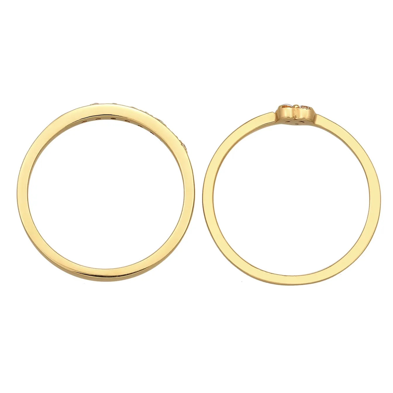 Elli "Ring-Set Memoire Herz | Zirkonia (Weiß)< Roségold|Symbol-schmuck