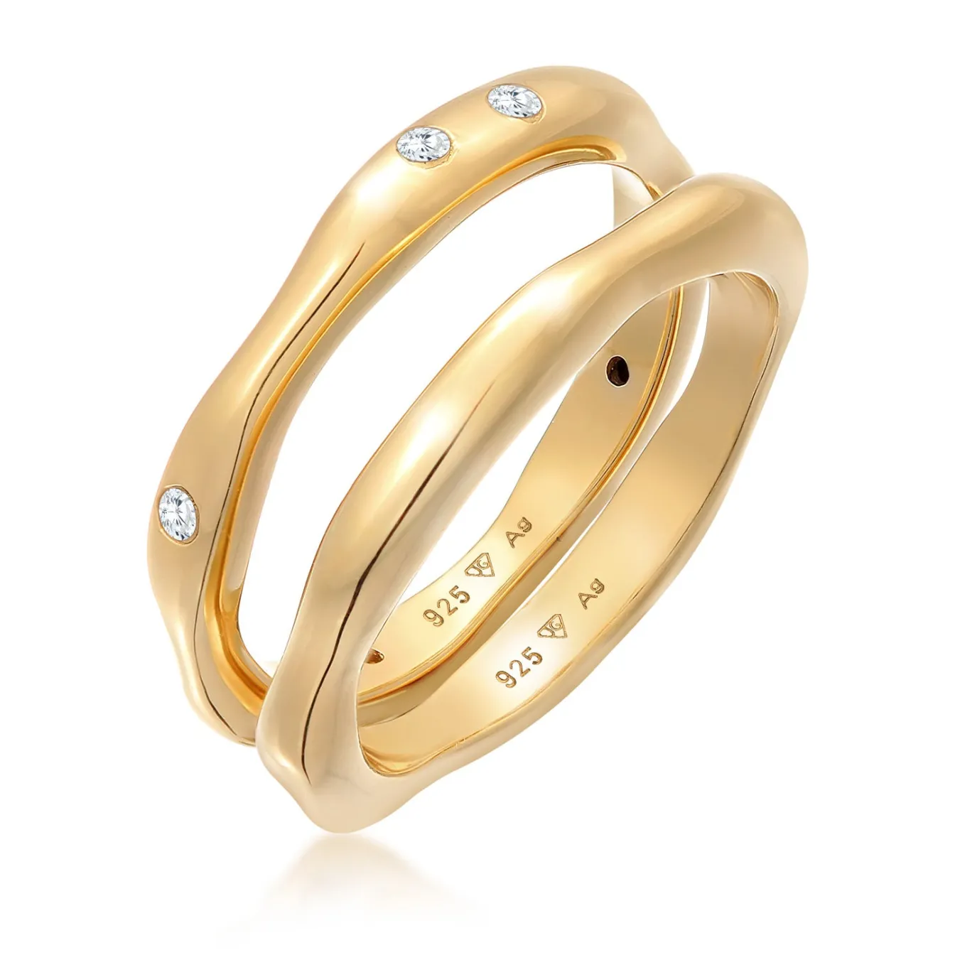 Elli "Ringset Organic | Zirkonia (Weiß)< Letzte Chance|Ringe