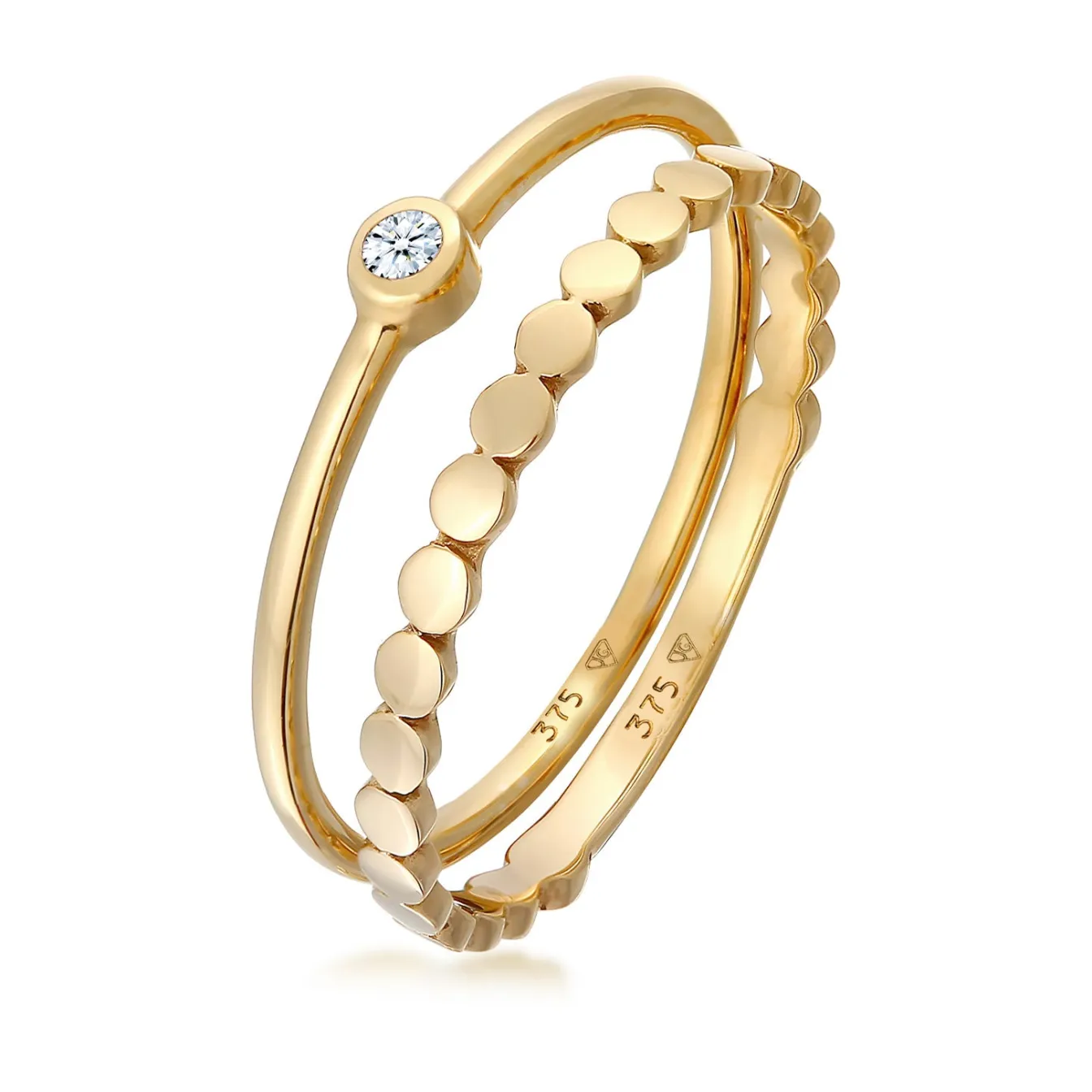 Elli "Ring-Set Solitär | Diamant (0,3 ct.)< Ringe|Echtgold