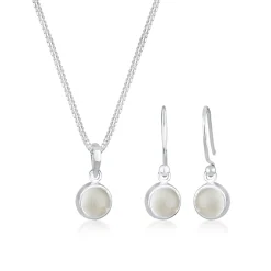 Elli "Schmuckset  | Mondstein ( Weiß )< Schmucksets|Schmucksets