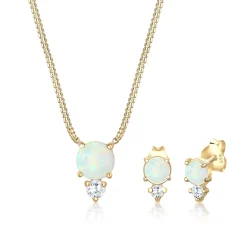 Elli "Schmuckset  | Opal ( Weiß )< Schmucksets|Schmucksets