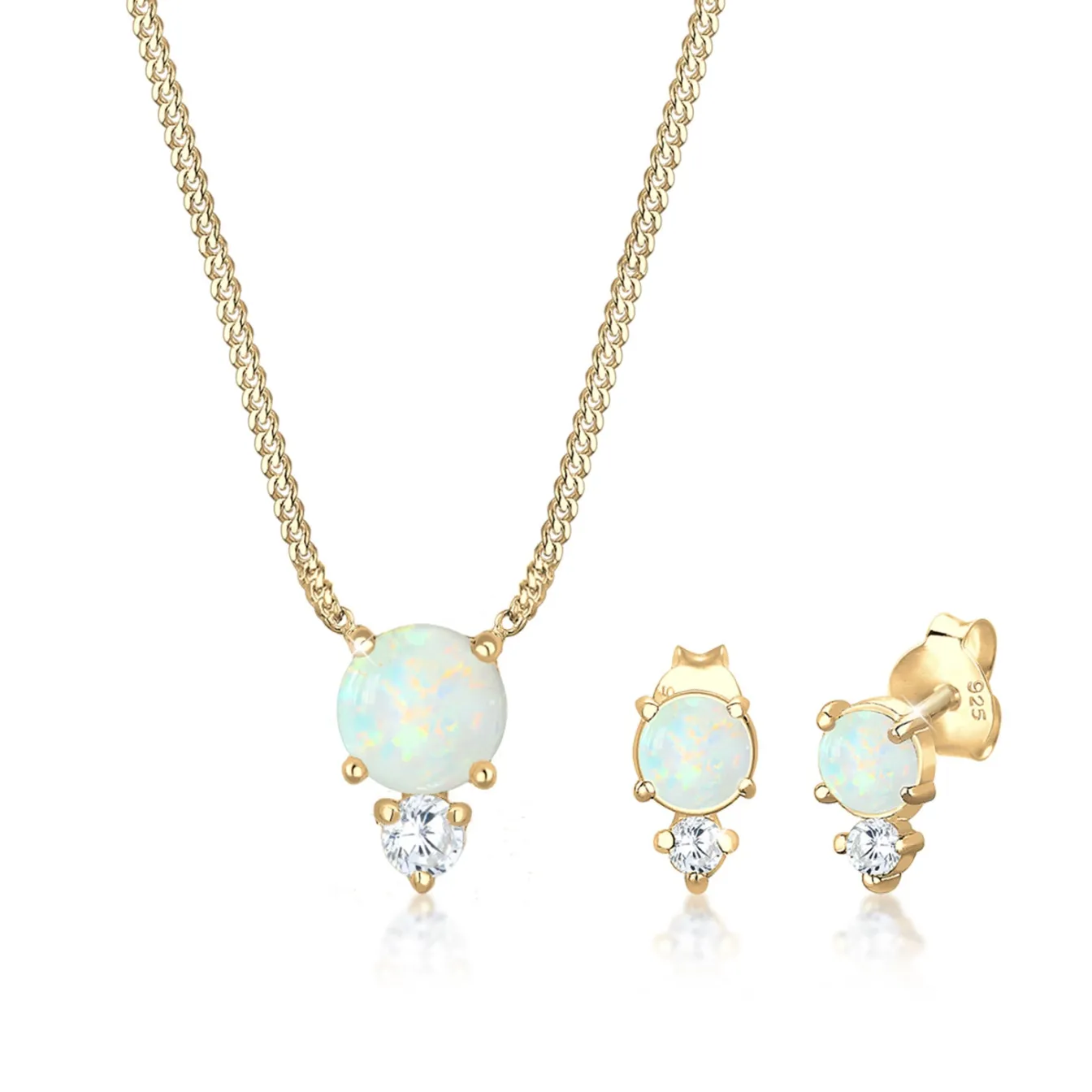 Elli "Schmuckset | Opal ( Weiß )< Schmucksets|Schmucksets