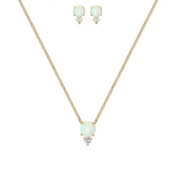 Elli "Schmuckset  | Opal ( Weiß )< Schmucksets|Schmucksets