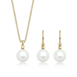 Elli "Schmuckset  | Perle< Roségold|Schmucksets