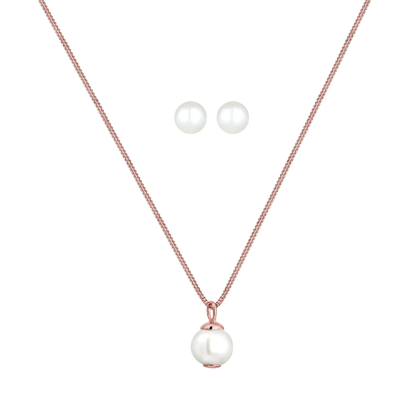 Elli "Schmuckset | Süßwasserperle< Roségold|Schmucksets