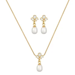 Elli "Schmuckset | Süßwasserperlen, Zirkonia (Weiß)< Schmucksets|Schmucksets