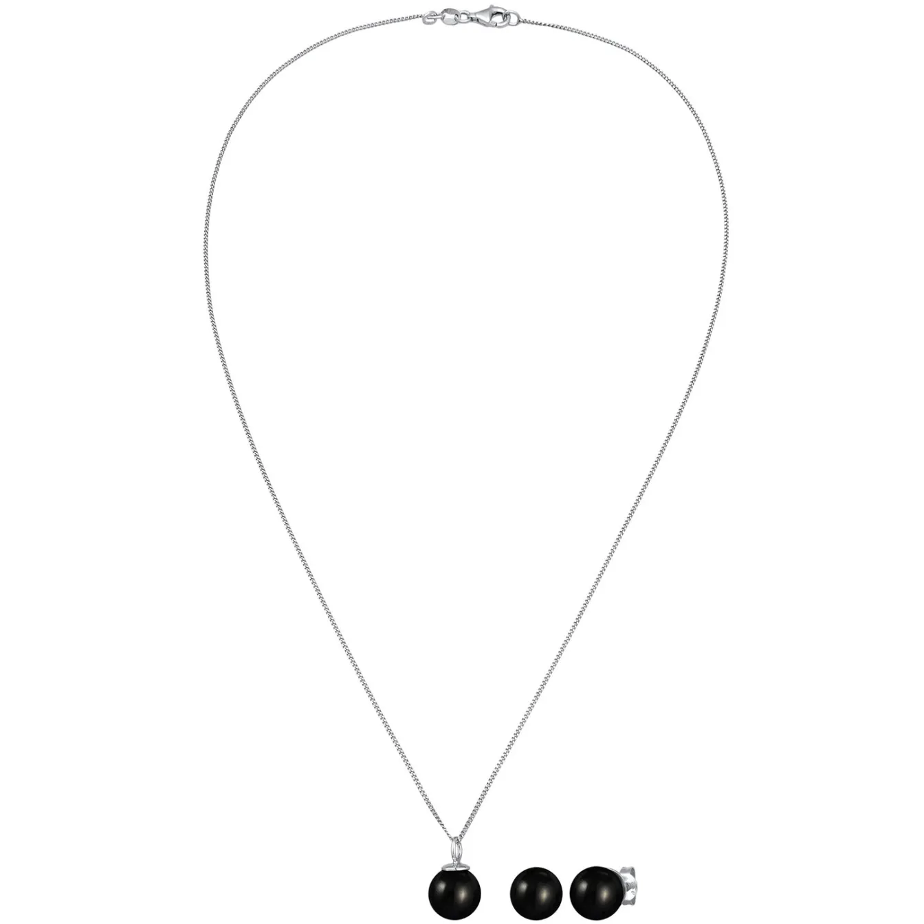 Elli "Schmuckset | Synthetische Perlen (Schwarz)< Schmucksets|Schmucksets