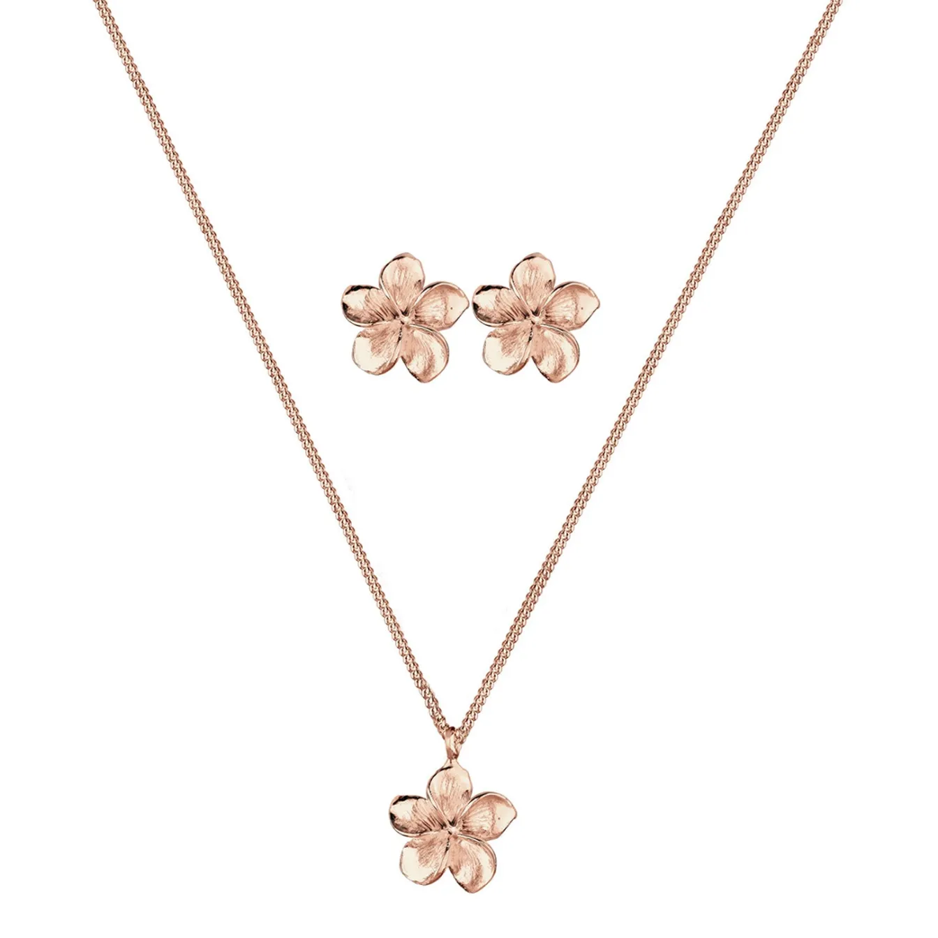 Elli "Schmuckset Frangipani Blüte< Roségold|Symbol-schmuck