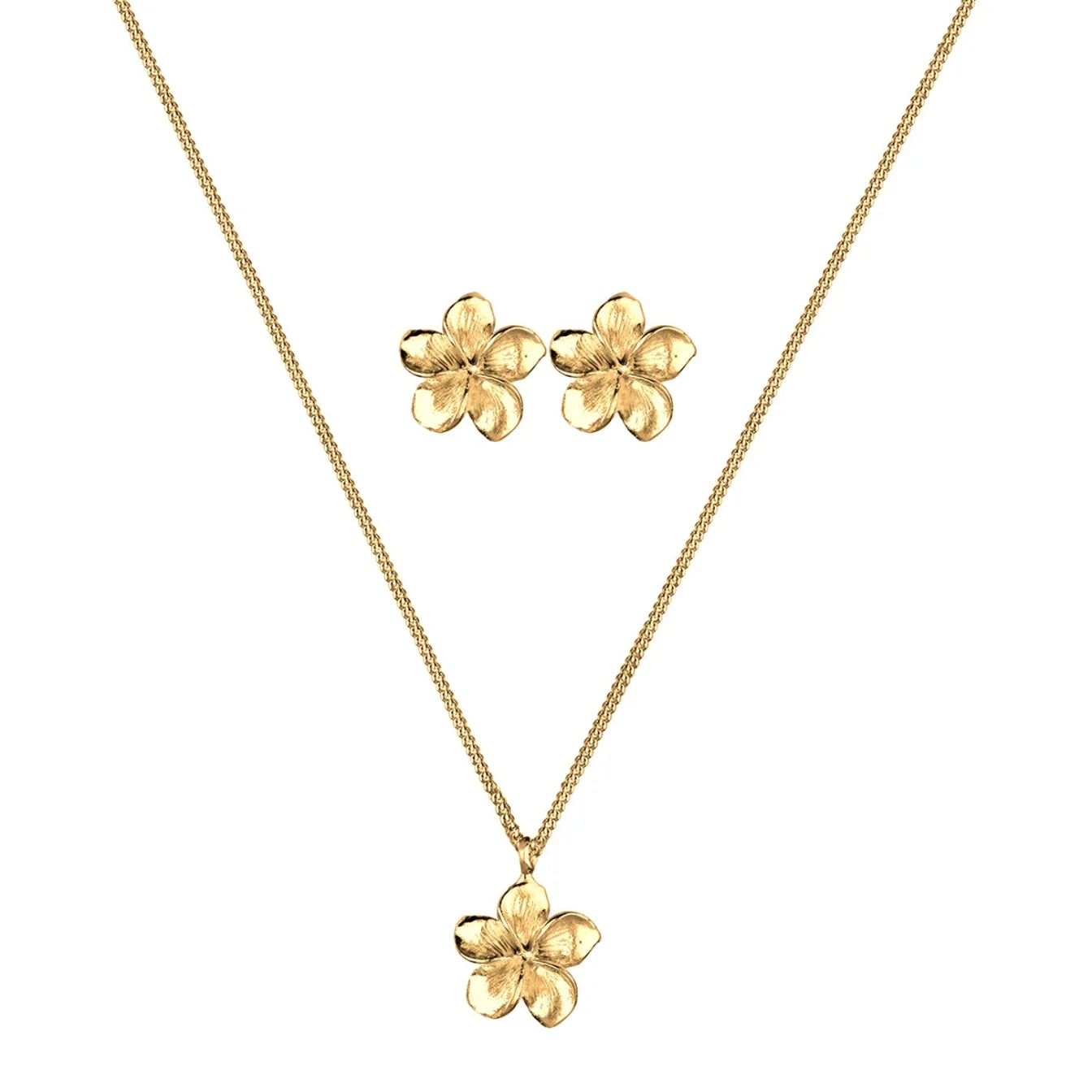 Elli "Schmuckset Frangipani Blüte< Roségold|Symbol-schmuck