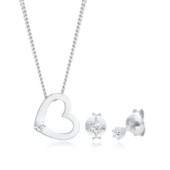 Elli "Schmuckset  Herz | Diamant ( Weiß, 0,075 ct )< Symbol-schmuck|Herz-schmuck
