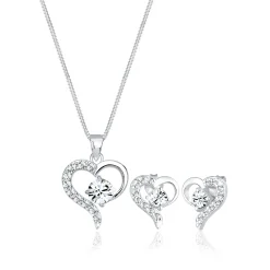 Elli "Schmuckset  Herz | Kristall (Weiß)< Symbol-schmuck|Herz-schmuck