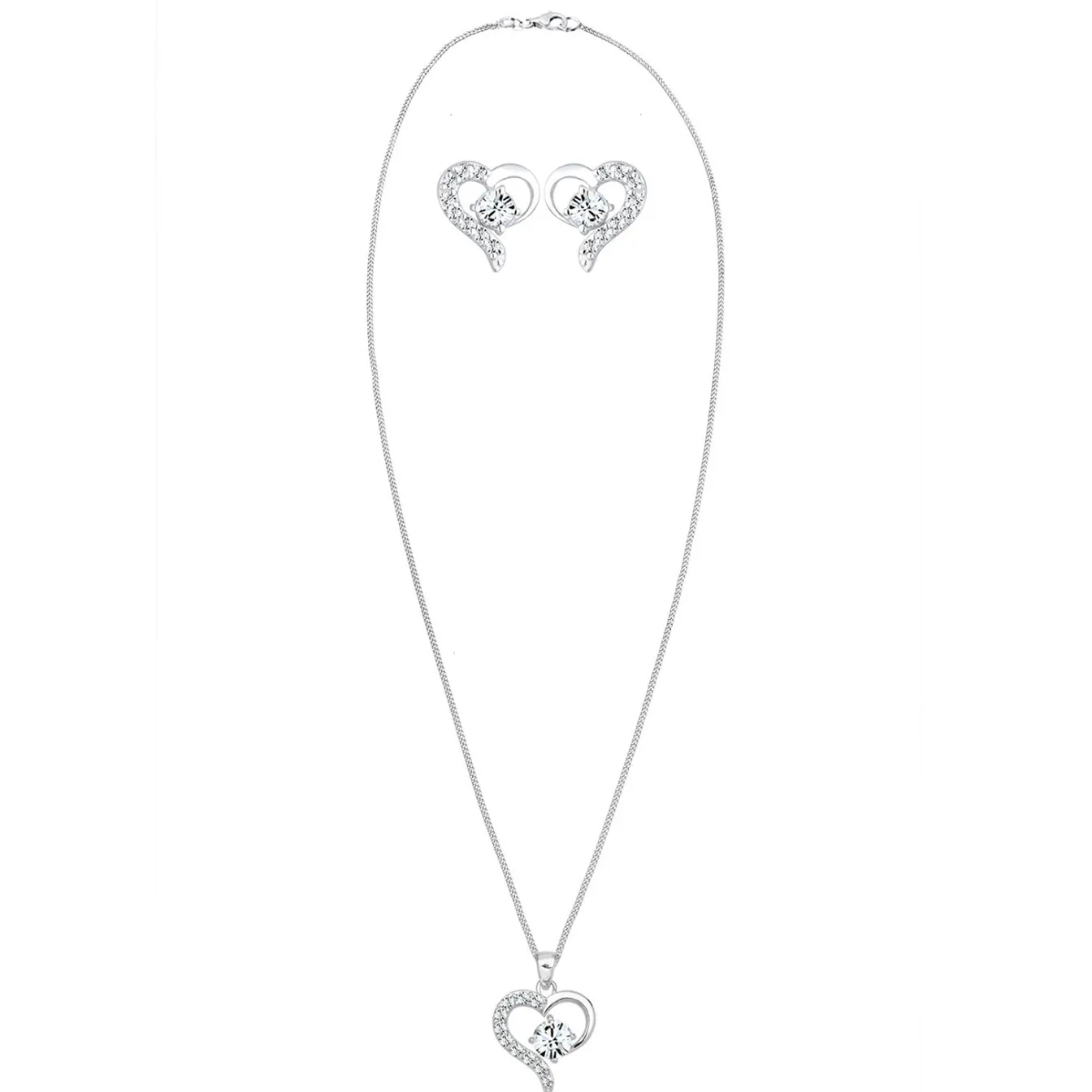 Elli "Schmuckset Herz | Kristall (Weiß)< Symbol-schmuck|Herz-schmuck