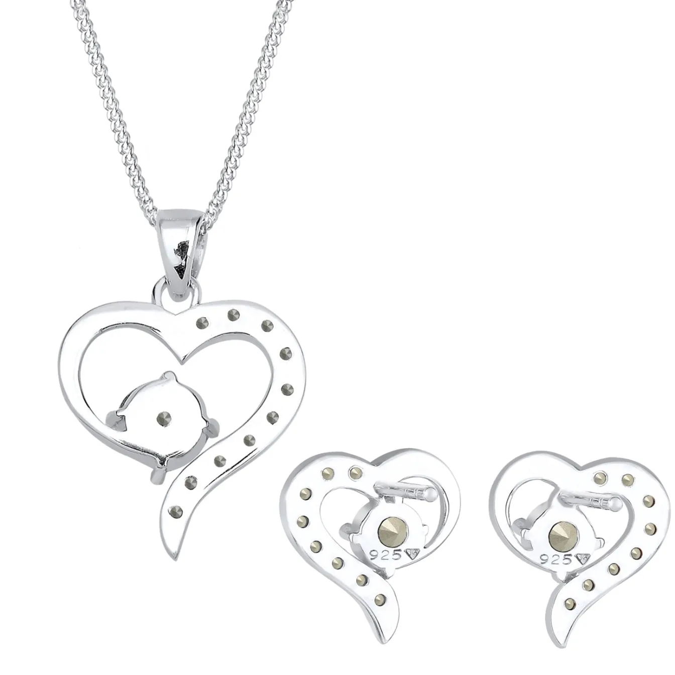 Elli "Schmuckset Herz | Kristall (Weiß)< Symbol-schmuck|Herz-schmuck