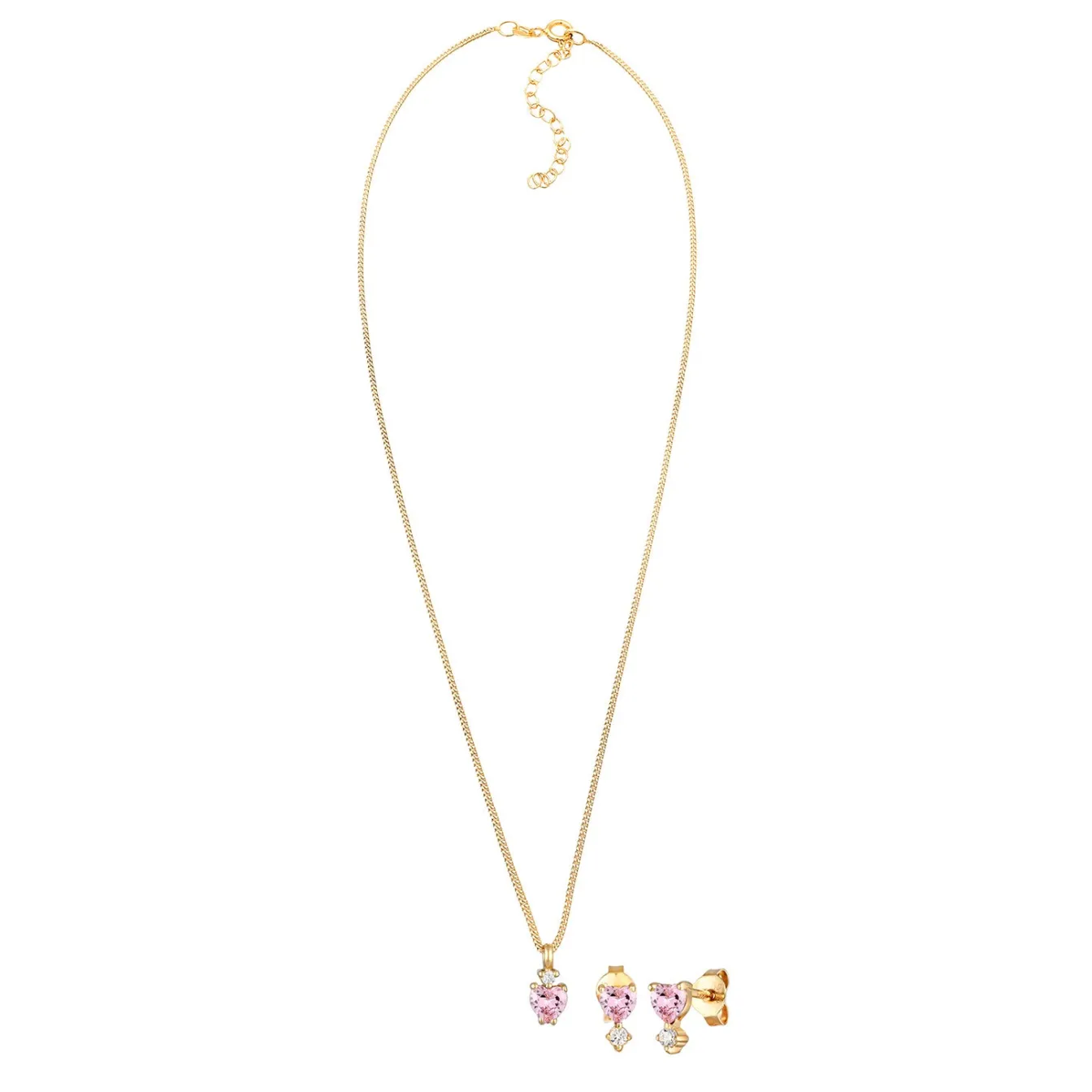 Elli "Schmuckset Herz | Zirkonia (Rot)< Symbol-schmuck|Herz-schmuck