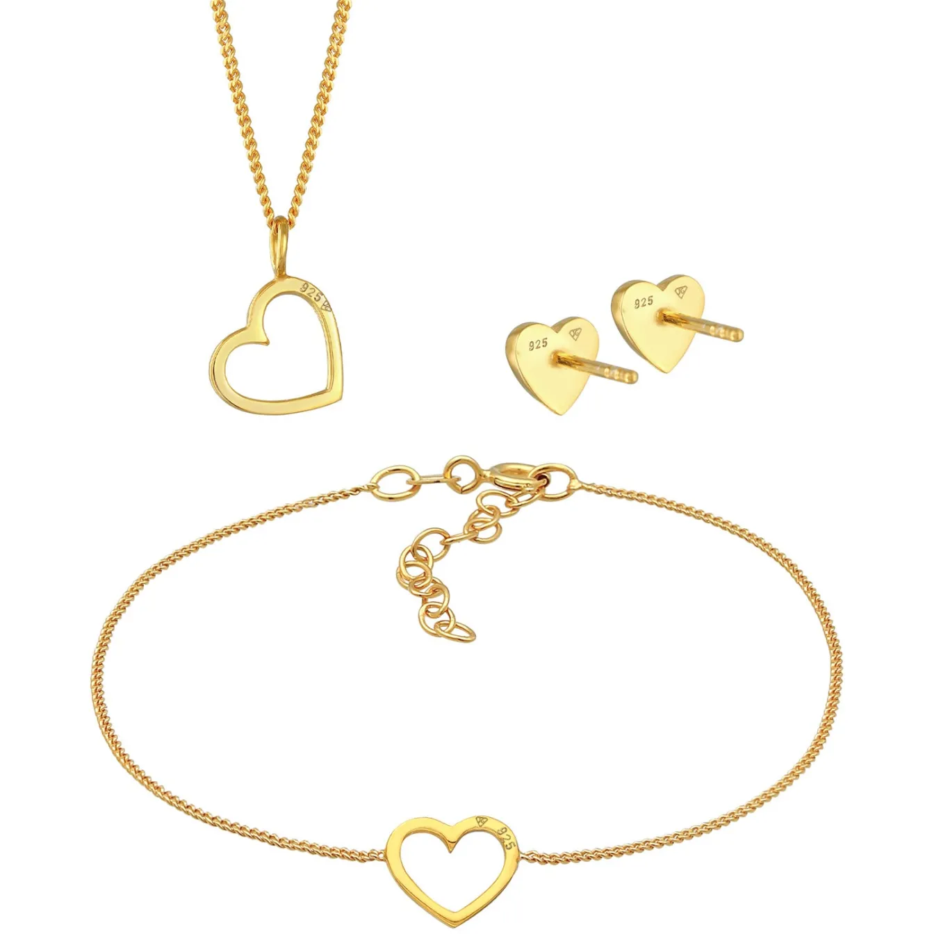 Elli "Schmuckset Herz Cut Out< Symbol-schmuck|Herz-schmuck
