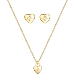 Elli "Schmuckset Herz Solitär | Diamant (Weiß, 0.015 ct.)< Symbol-schmuck|Herz-schmuck