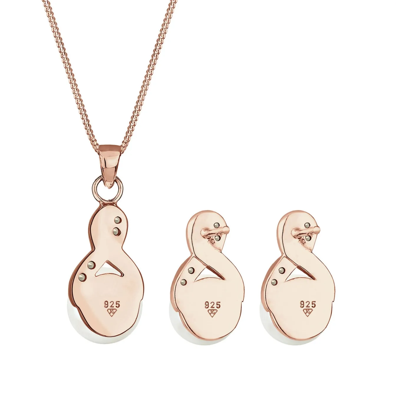 Elli "Schmuckset Infinity | Süßwasserperle, Kristall ( Weiß )< Roségold|Symbol-schmuck