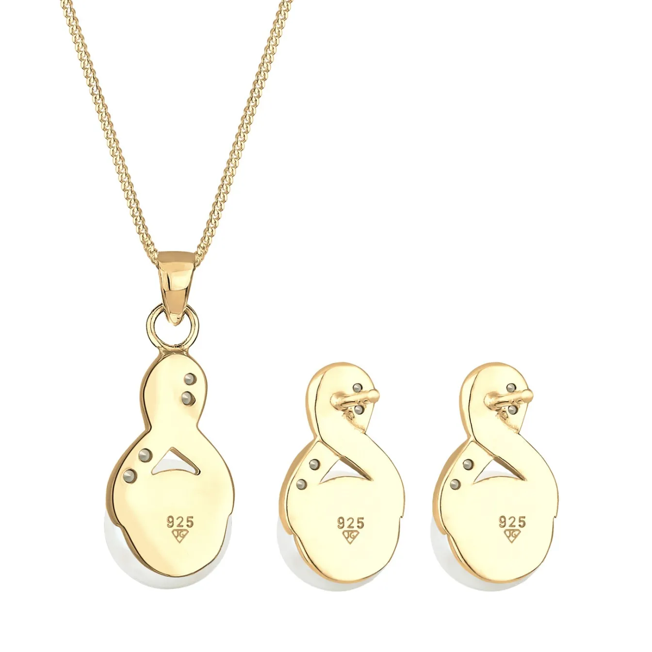 Elli "Schmuckset Infinity | Süßwasserperle, Kristall ( Weiß )< Roségold|Symbol-schmuck