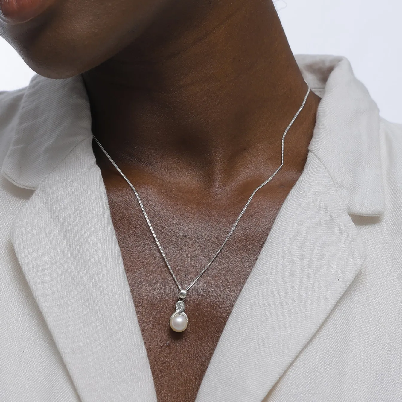 Elli "Schmuckset Infinity | Süßwasserperle, Kristall ( Weiß )< Roségold|Symbol-schmuck