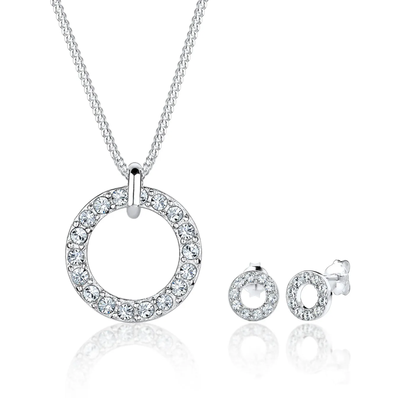 Elli "Schmuckset Kreis | Kristall (Weiß)< Schmucksets|Schmucksets