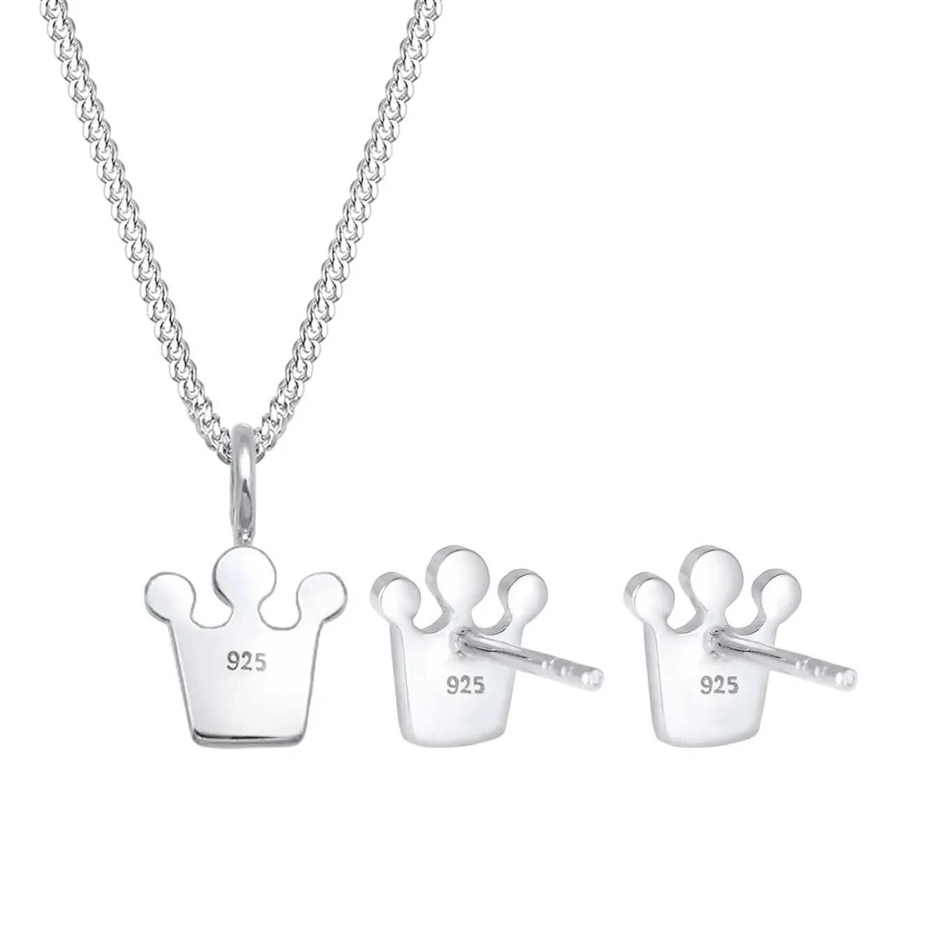 Elli "Schmuckset Krone | Kristall (Weiß)<Kinder Symbol-schmuck|Schmucksets