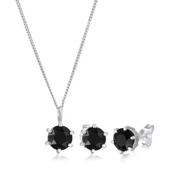 Elli "Schmuckset Solitär | Kristall (Schwarz)< Schmucksets|Schmucksets
