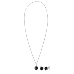Elli "Schmuckset Solitär | Kristall (Schwarz)< Schmucksets|Schmucksets