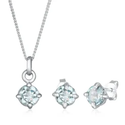 Elli "Schmuckset Solitär | Topaz (Weiß)< Schmucksets|Schmucksets