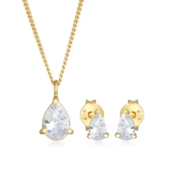Elli "Schmuckset  Tropfen | Zirkonia ( Weiß )< Schmucksets|Schmucksets