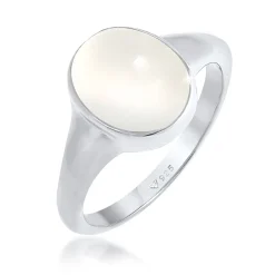 Elli "Siegelring | Mondstein ( Weiß )< Roségold|Ringe