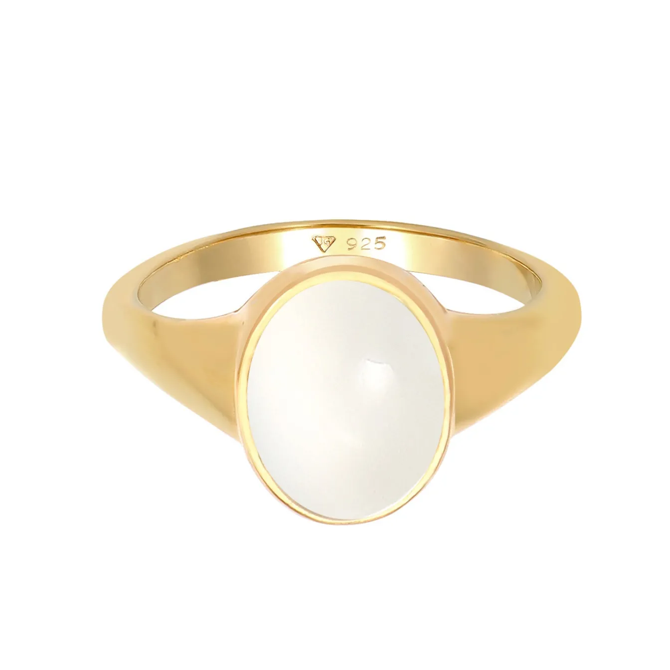 Elli "Siegelring | Mondstein ( Weiß )< Roségold|Ringe