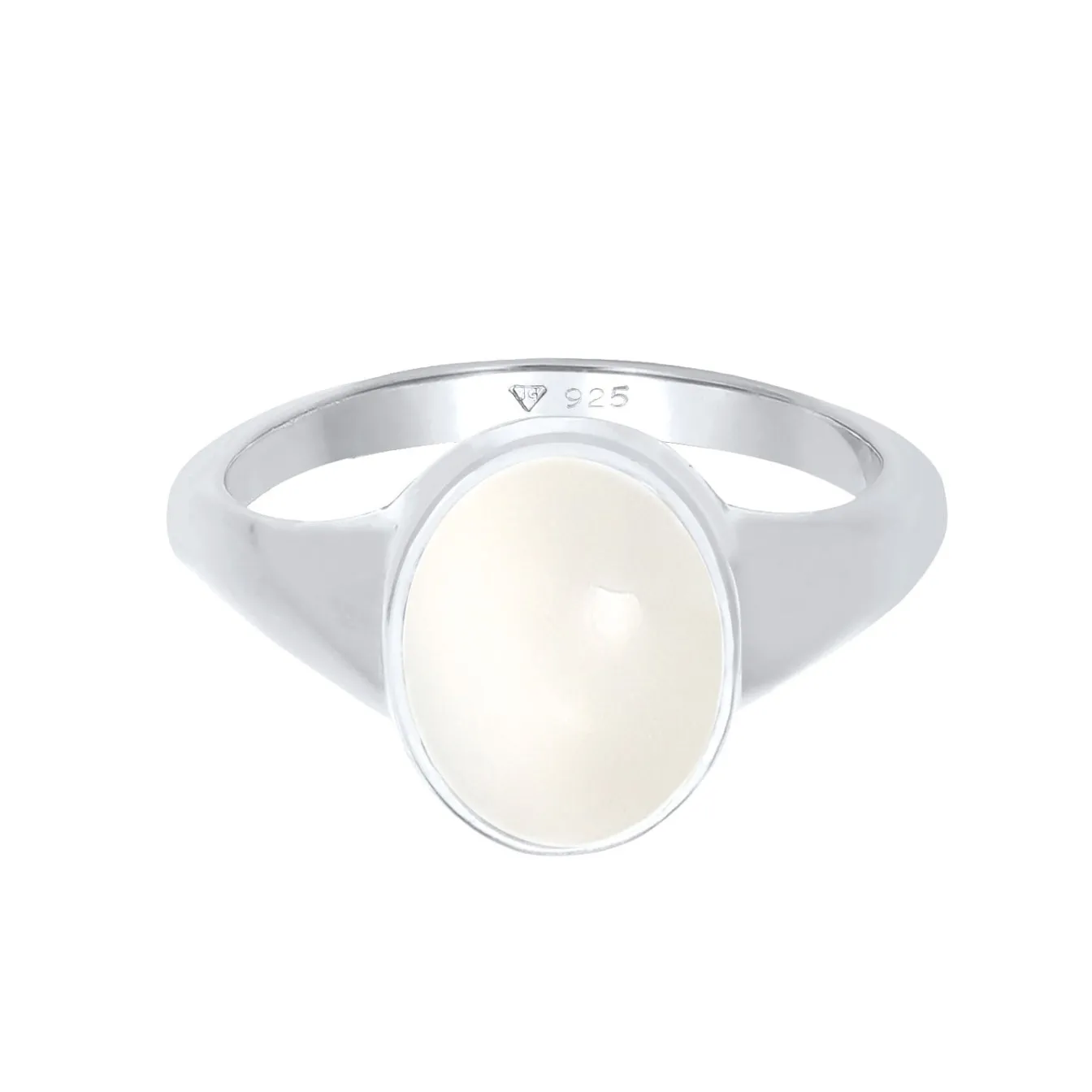 Elli "Siegelring | Mondstein ( Weiß )< Roségold|Ringe