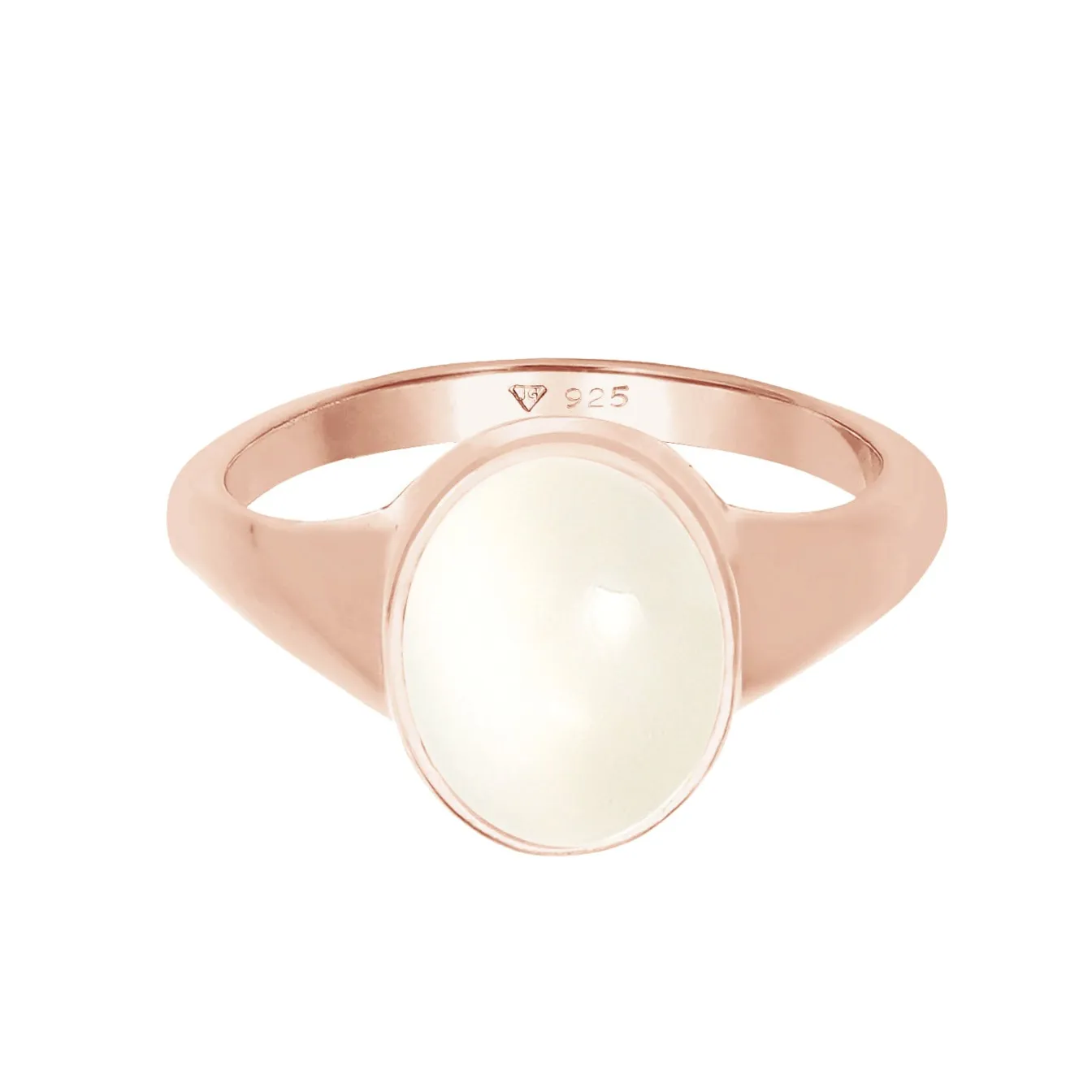 Elli "Siegelring | Mondstein ( Weiß )< Roségold|Ringe